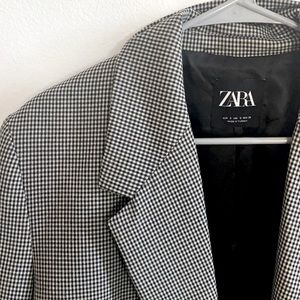 Zara Plaid Blazer 🖤🤍